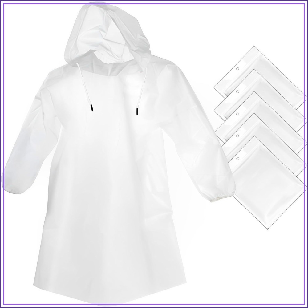 Emergency Poncho Rain - Clear Rain Ponchos for Adults Women,