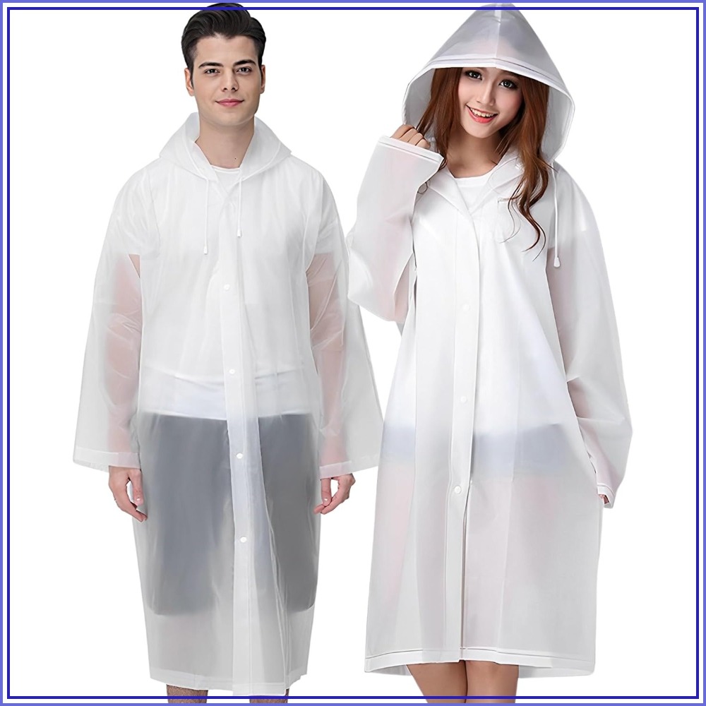 Emergency Poncho Rain - Reusable Rain Ponchos for Adults, 2