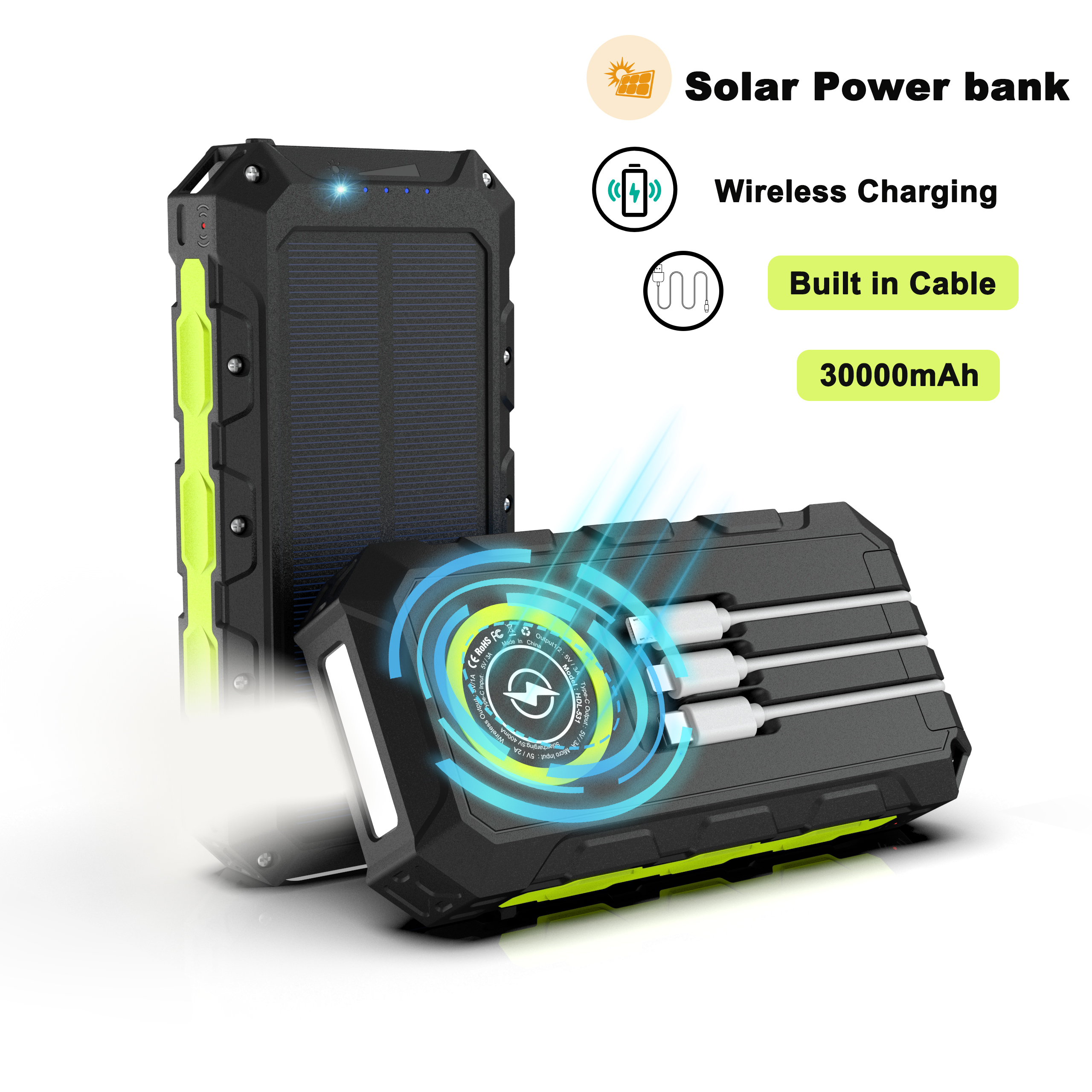 30000mAh Power Bank Waterproof - Solar Emergency Charger reseña y precio