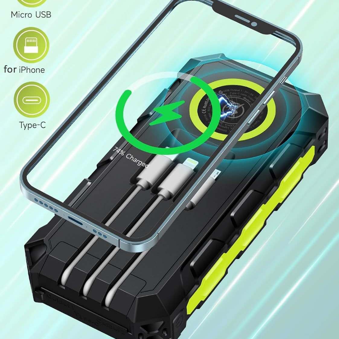 30000mAh Power Bank Waterproof - Solar Emergency Charger reseña y precio