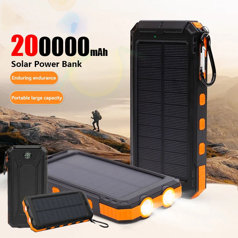 200000mAh Solar Power Bank Por - Solar Emergency Charger reseña y precio