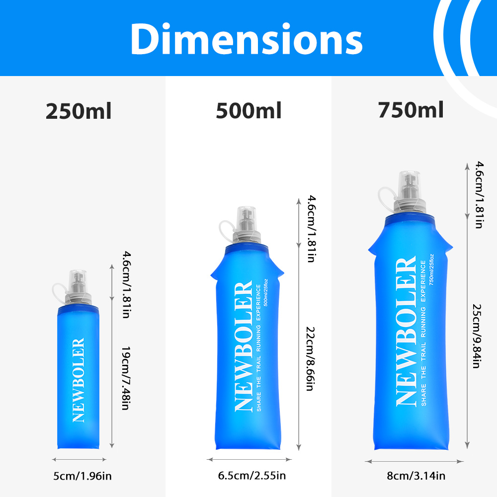 250/500/750ML Water Bottle TPU - Water Bag Collapsible reseña y precio
