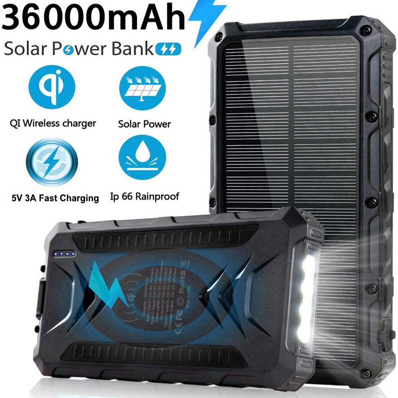 36000mAh Solar Power Bank Fast - Solar Emergency Charger reseña y precio