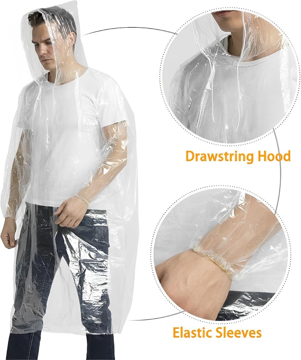 Clear Rain Ponchos for Adults  - Emergency Poncho Rain reseña y precio