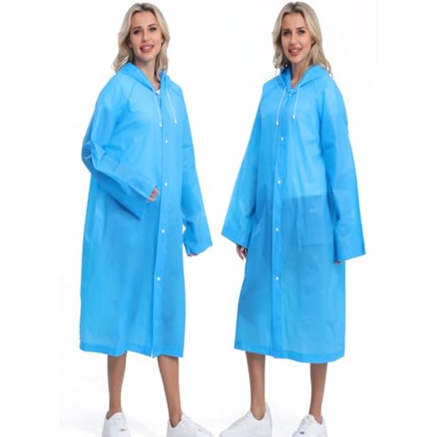 2-Pack Reusable Rain Ponchos f - Emergency Poncho Rain reseña y precio