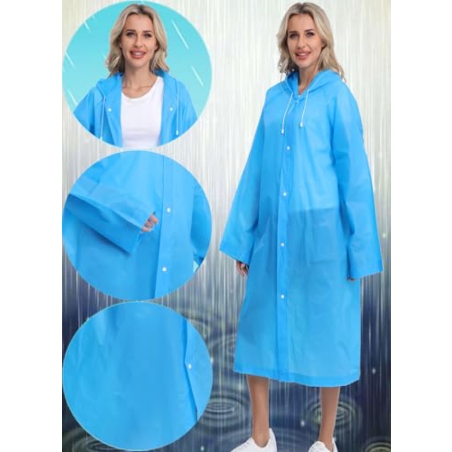 2-Pack Reusable Rain Ponchos f - Emergency Poncho Rain reseña y precio