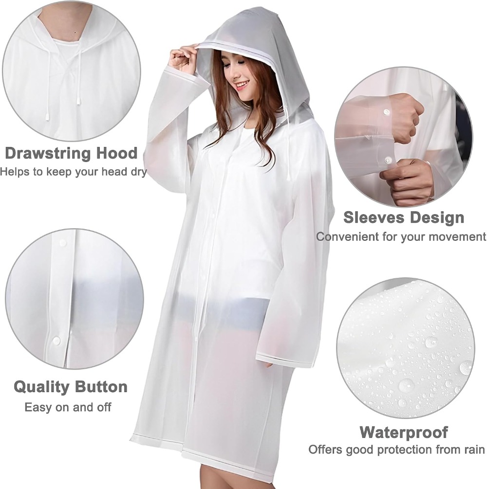 Reusable Rain Ponchos for Adul - Emergency Poncho Rain reseña y precio