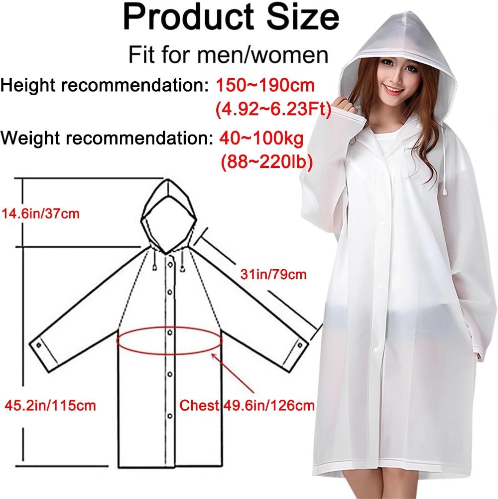 Reusable Rain Ponchos for Adul - Emergency Poncho Rain reseña y precio