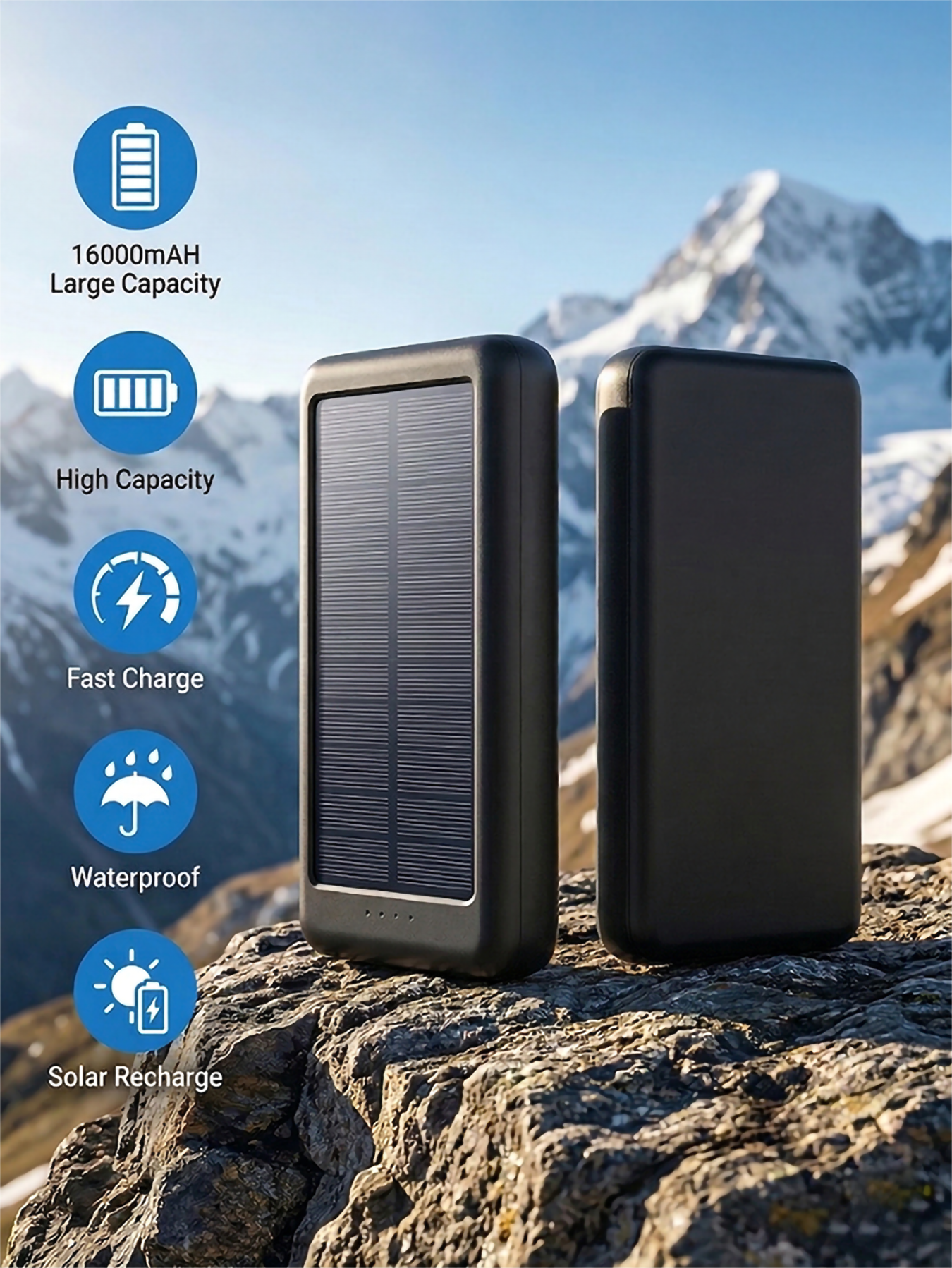 Solar Charger Power Bank 16000 - Solar Emergency Charger reseña y precio