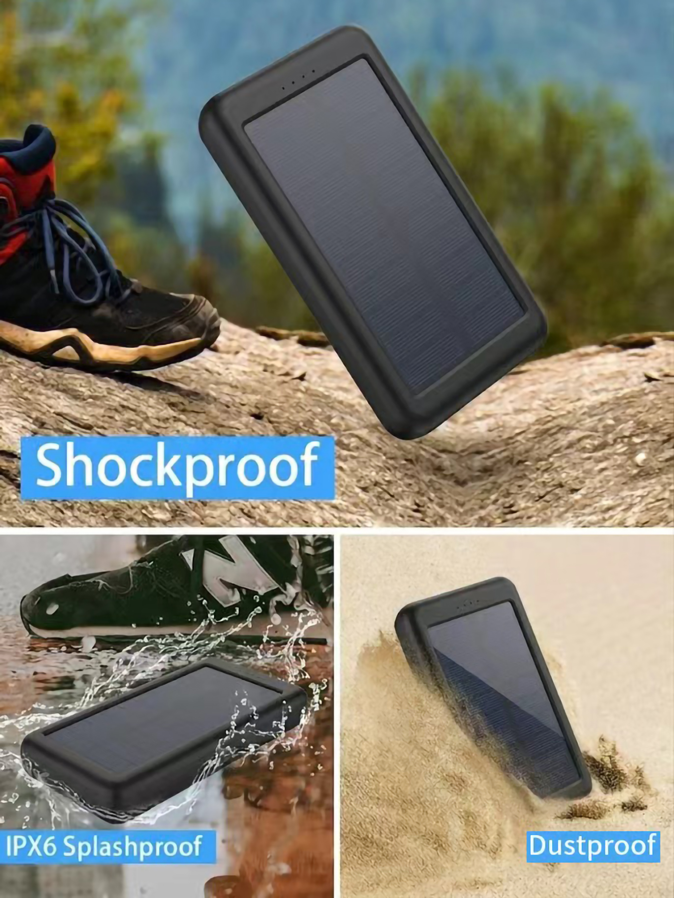 Solar Charger Power Bank 16000 - Solar Emergency Charger reseña y precio