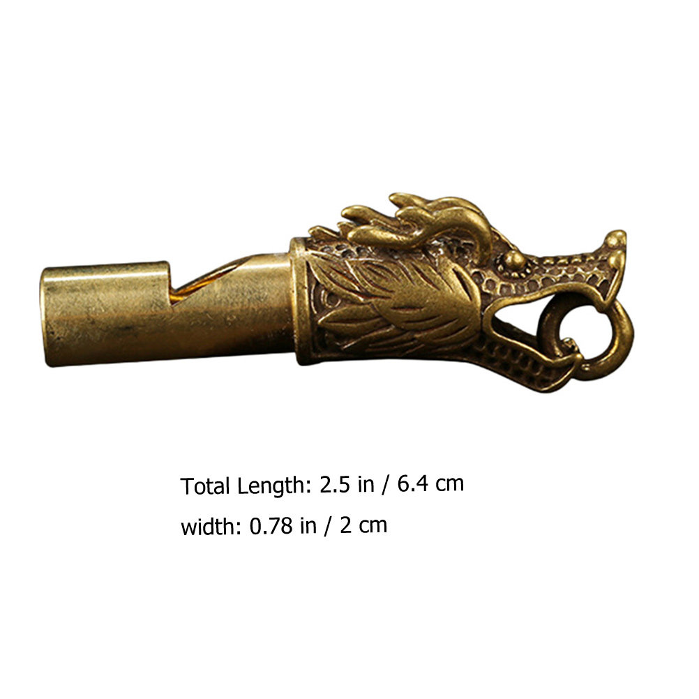 Brass Dragon Pattern Whistle L - Emergency Whistle Loud reseña y precio