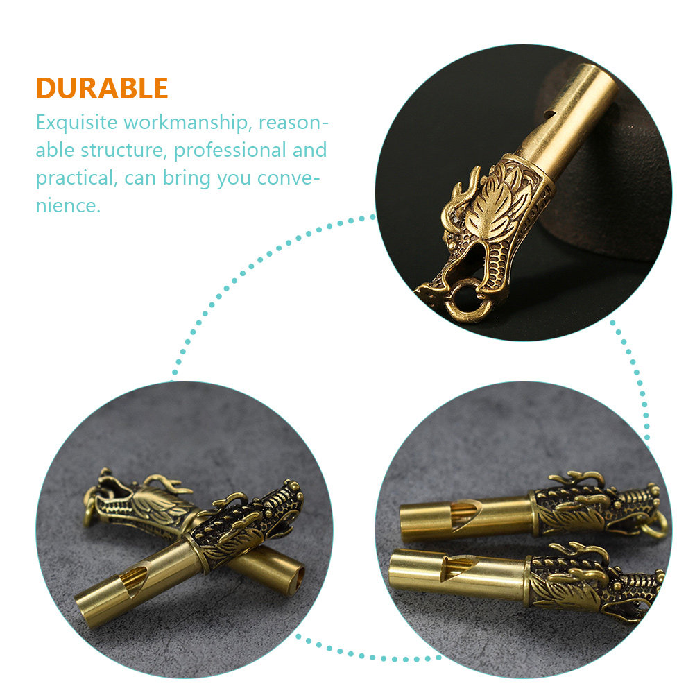 Brass Dragon Pattern Whistle L - Emergency Whistle Loud reseña y precio