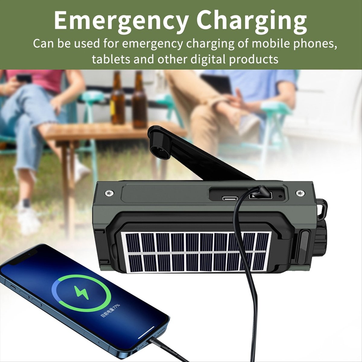 A26Z Portable Solar Radio, Eme - Solar Emergency Charger reseña y precio