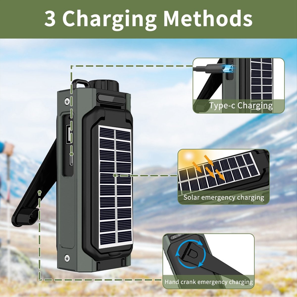 A26Z Portable Solar Radio, Eme - Solar Emergency Charger reseña y precio