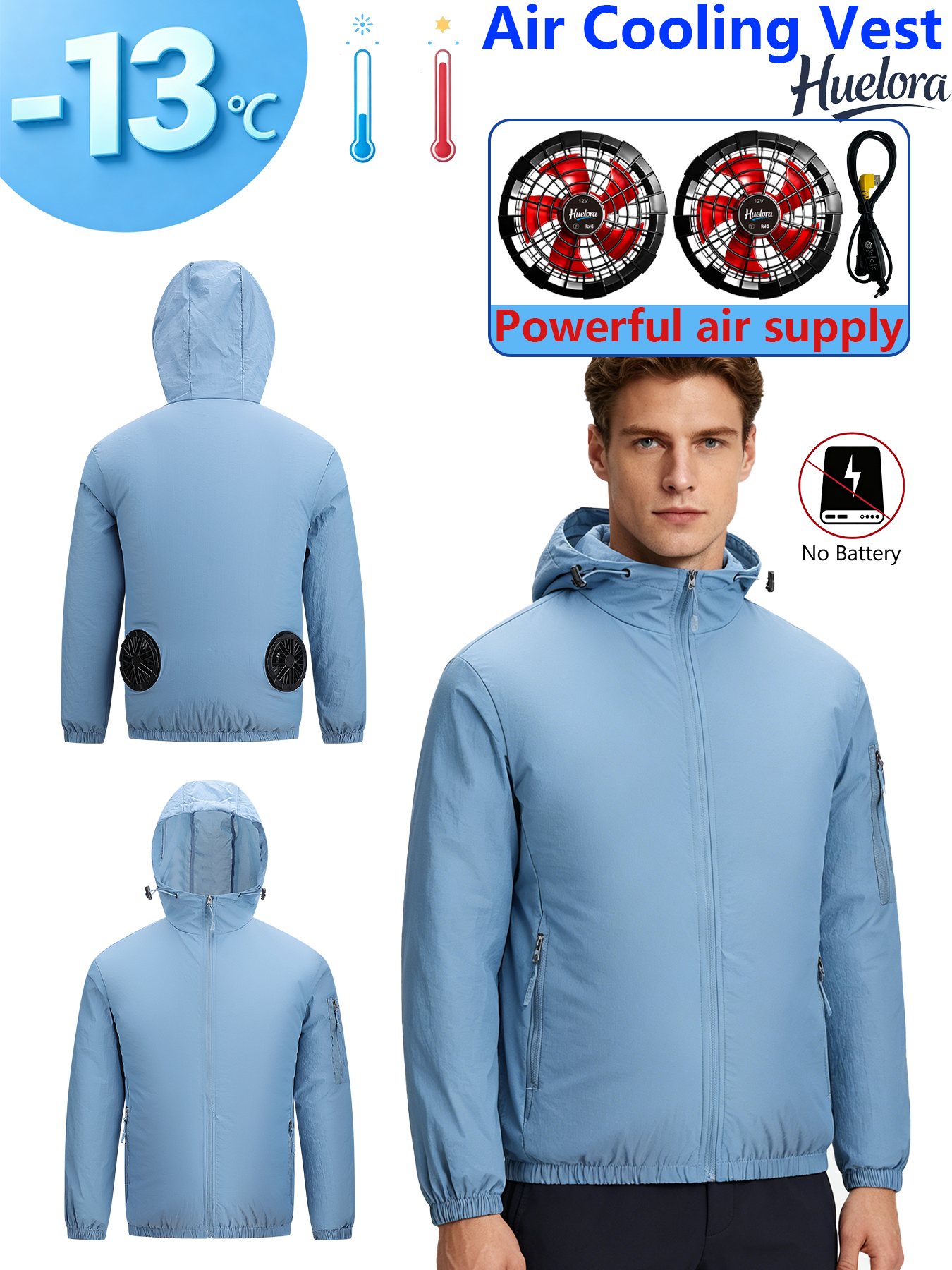 Men's Hooded USB Cooling Jacke - Fishing Kit Compact reseña y precio