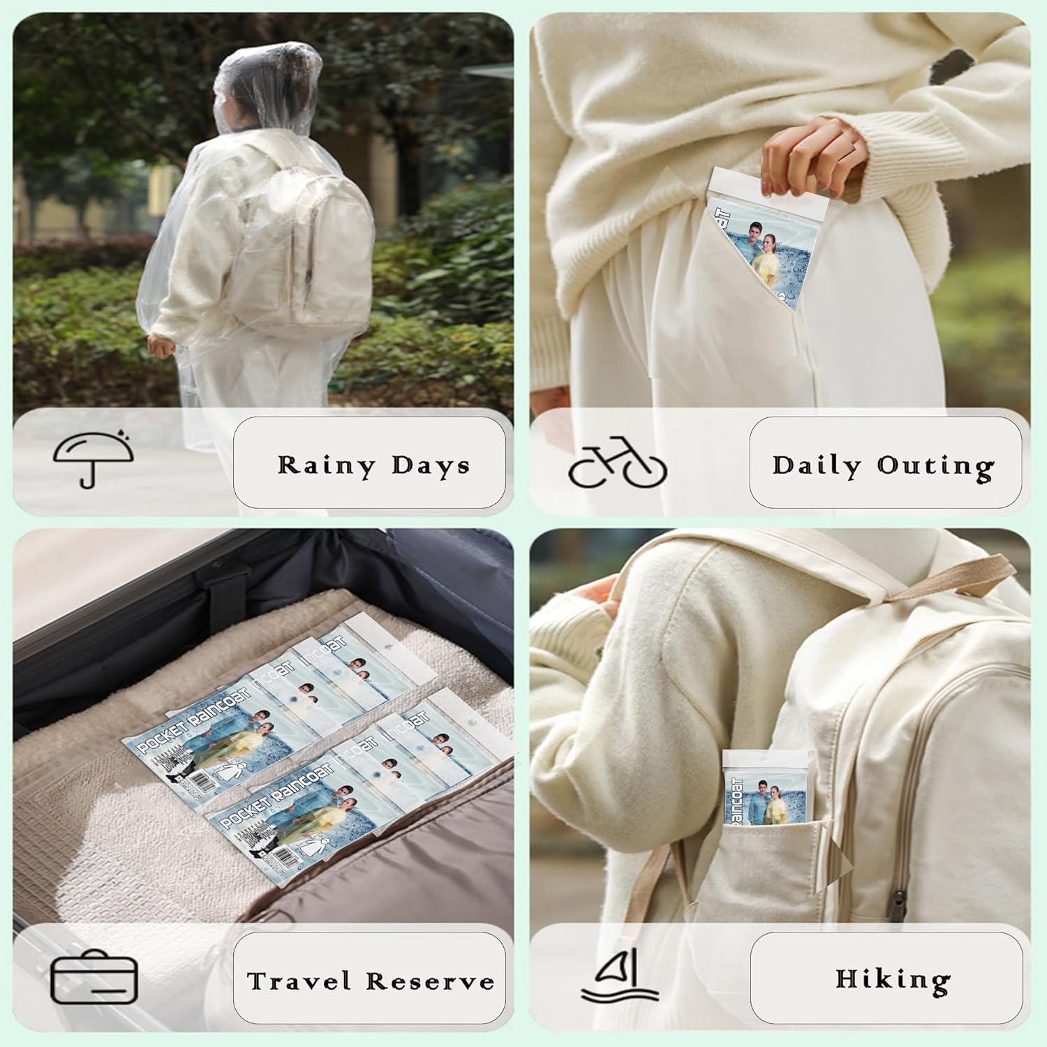10 Pack Disposable Rain Poncho - Emergency Poncho Rain reseña y precio