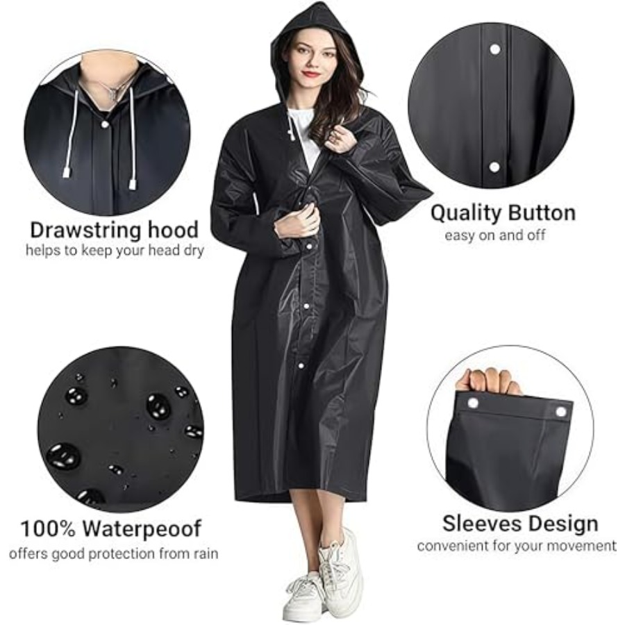 Rain Coat Poncho for Adult, 2  - Emergency Poncho Rain reseña y precio