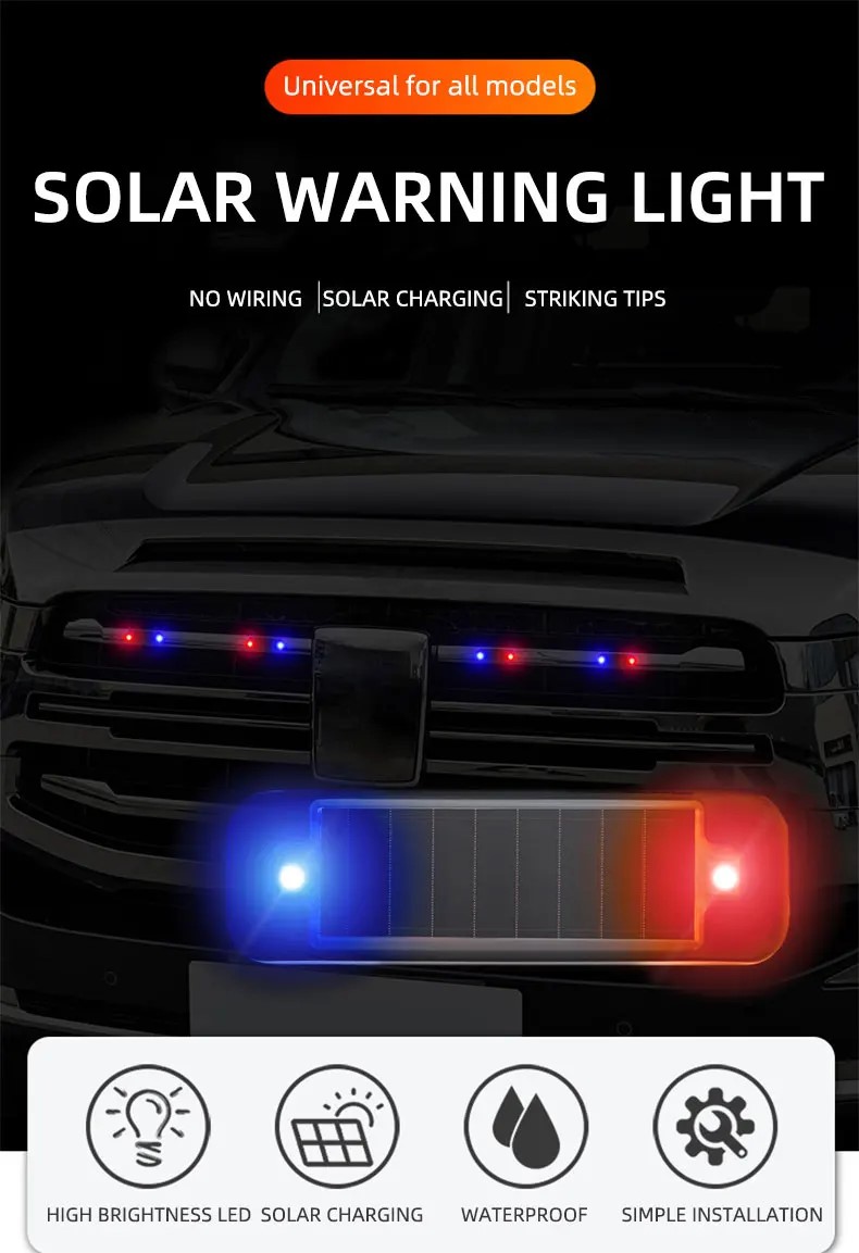Mini LED Solar Power Car Warni - Sos Light Strobe reseña y precio