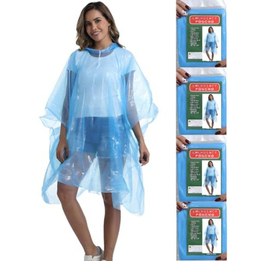 4/6/12 Pack Disposable Rain Po - Emergency Poncho Rain reseña y precio