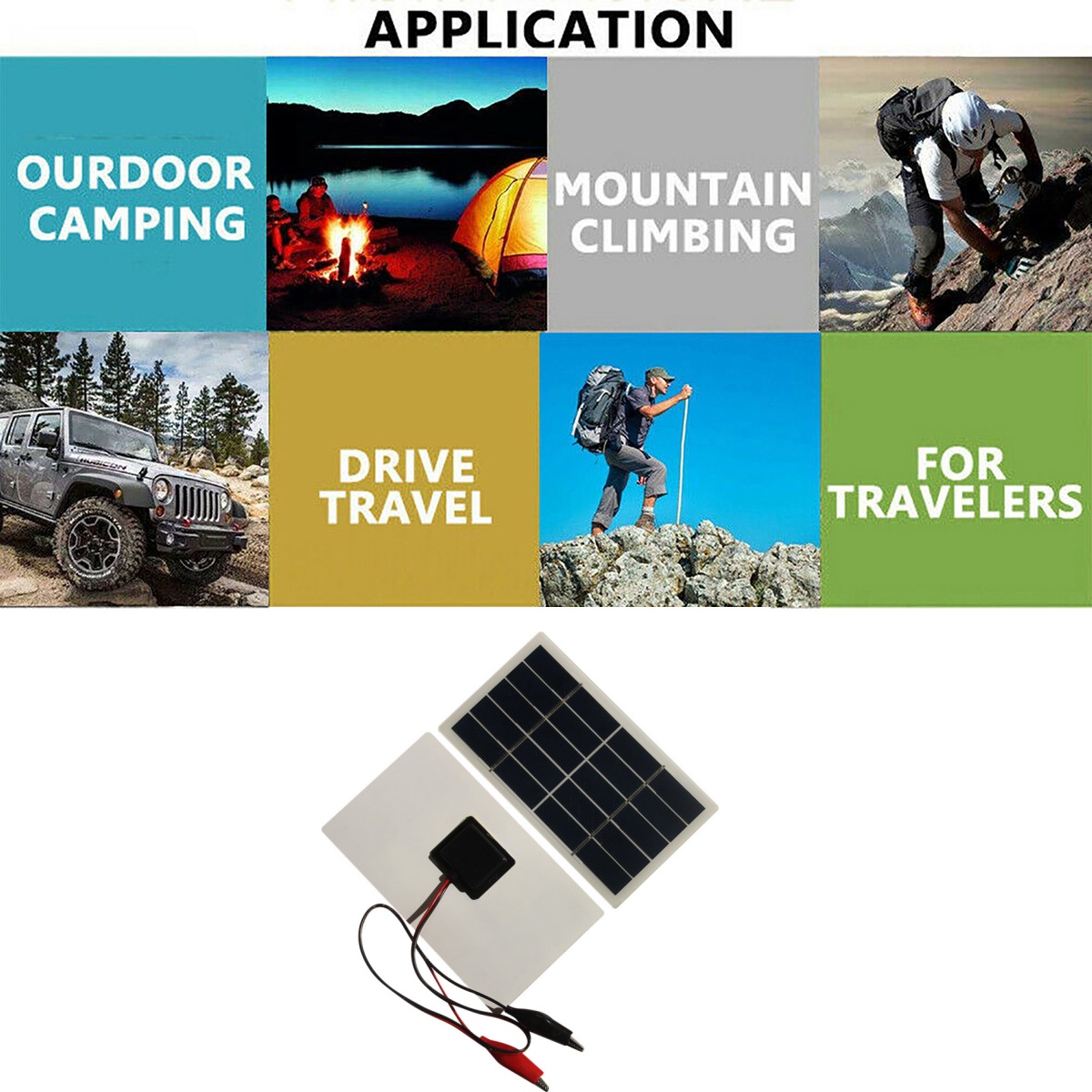Wholesale Mini Solar Panel 5V  - Solar Emergency Charger reseña y precio