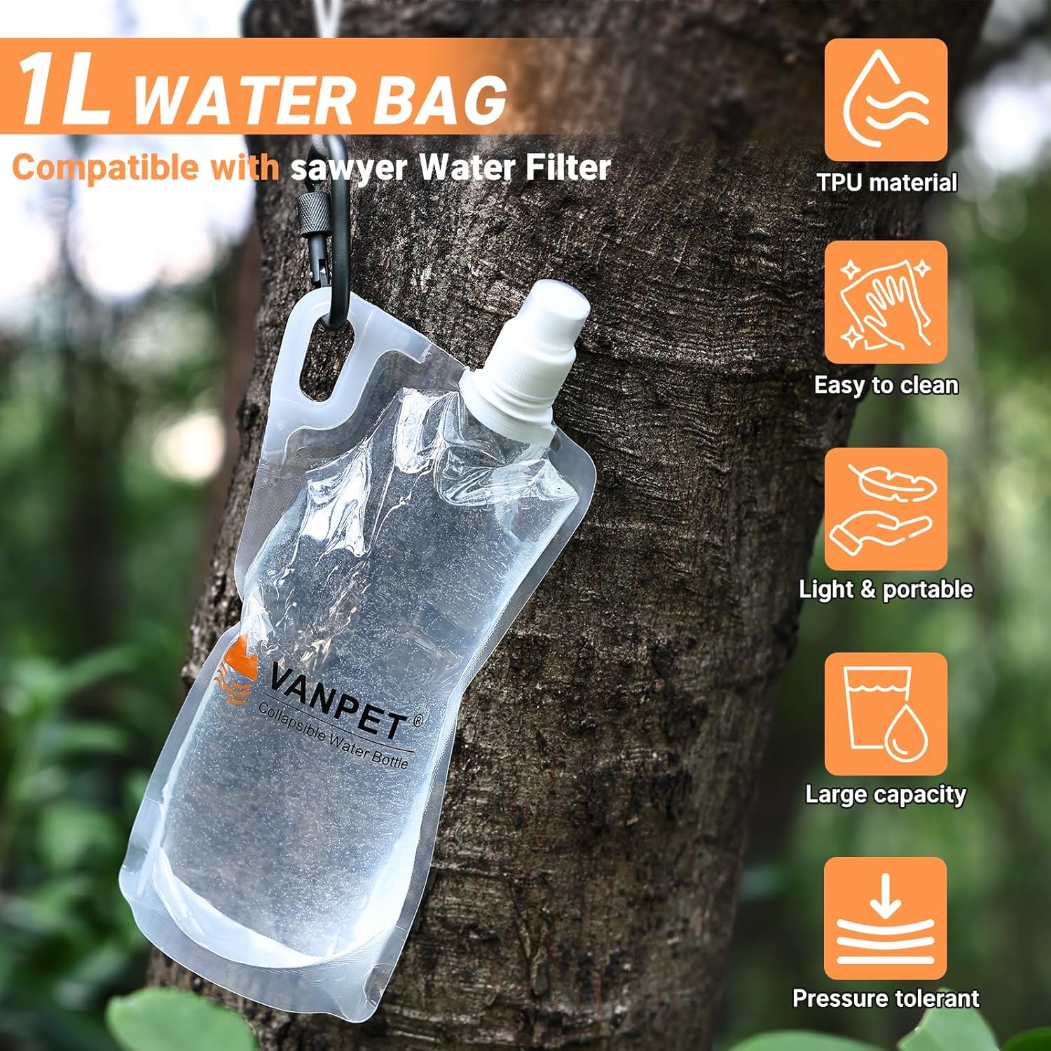1L Hiking Collapsible Water Bo - Water Bag Collapsible reseña y precio