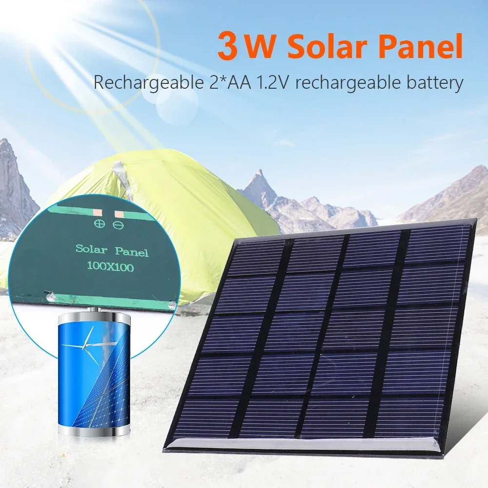 Solar Panel 3W 5V Solar Board  - Solar Emergency Charger reseña y precio