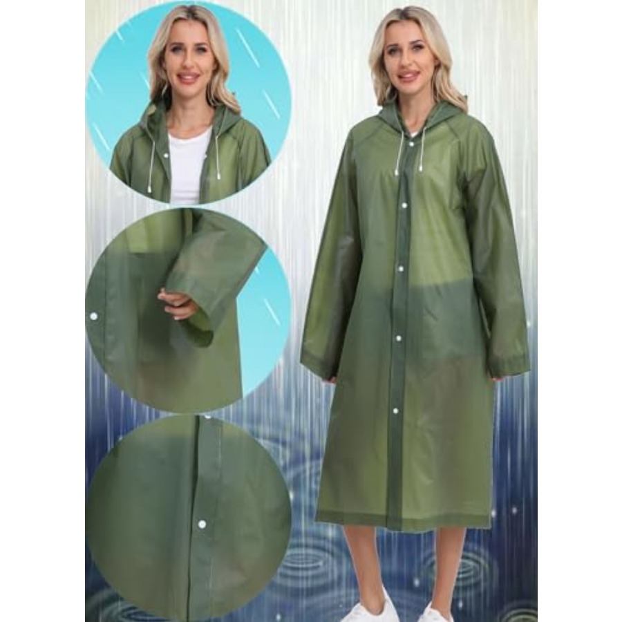 2-Pack Reusable Rain Ponchos f - Emergency Poncho Rain reseña y precio